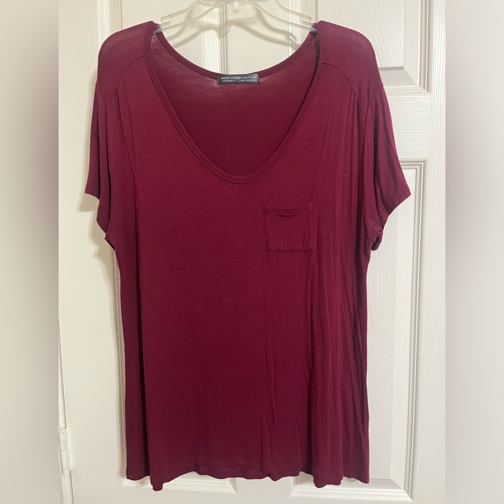 Ladies Maroon Knit Top